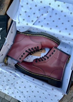 Сапоги кожаные демисезон 🍁dr.martens 1460 cherry4 фото