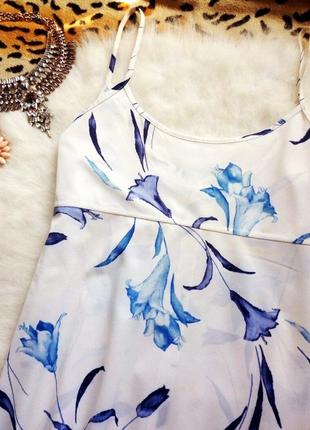 Біле плаття в підлогу на тонких бретелях довге лямки квітковий малюнок сарафан принт2 фото