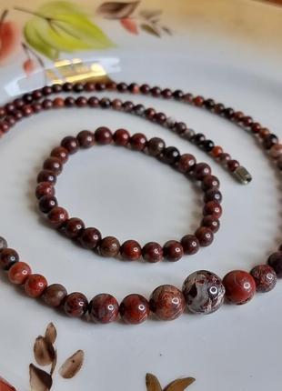 Роскошный винтажный комплект - ожерелье, бусы и браслет, натуральный камень