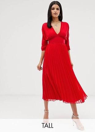 Платье плиссе миди asos disign