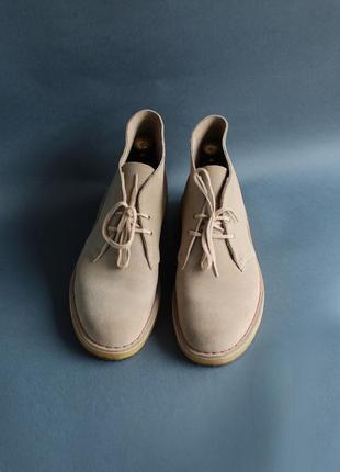 Clarks ботинки дезерты кожа замш бежевые англия