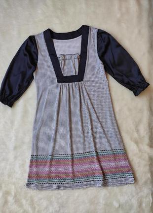 Атласное короткое платье мини с пышными рукавами обьемными фонарики шелковое принтом1 фото
