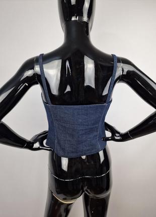 Винтажный джинсовый кроп-топ / корсет versace jeans couture, s.2 фото