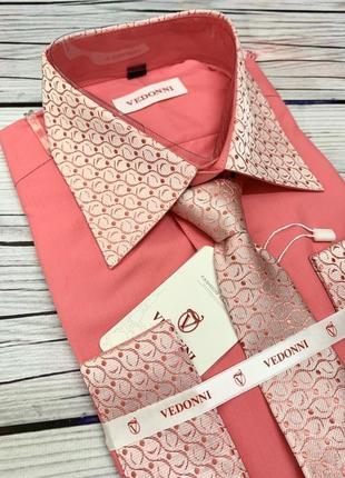 Комплект сорочка краватка запонки 🇹🇷2 фото