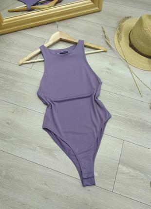 Zara еластичне базове болі топ майка бузкового кольору xs s m