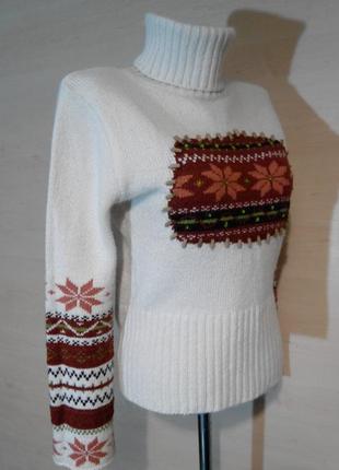 Укороченный теплый свитер с орнаментом  турция2 фото