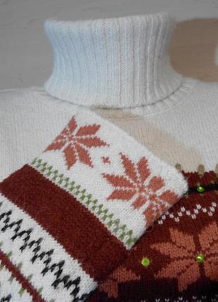 Укороченный теплый свитер с орнаментом  турция4 фото