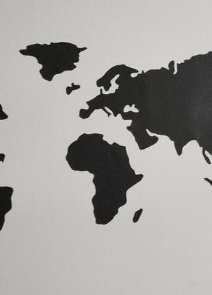 Карта світу 103 см *56 мм + крейда в комплекті карта світу чорна наклейка наліпка стікер1 фото