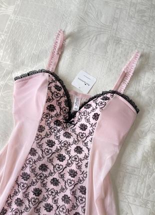 Рожева/чорна нічна сорочка, пеньюар від ann summers у розмірі s-m (40-42 eur)2 фото