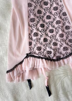 Розовая/черная ночная рубашка, пеньюар от ann summers в размере s-m (40-42 eur)3 фото