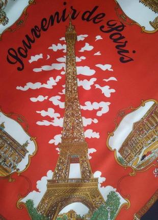 Paris, подписной платок roger l., серия "города и страны", 79х79 см.