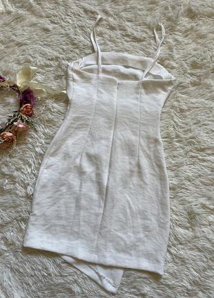 Біла міні сукня на запах zara4 фото