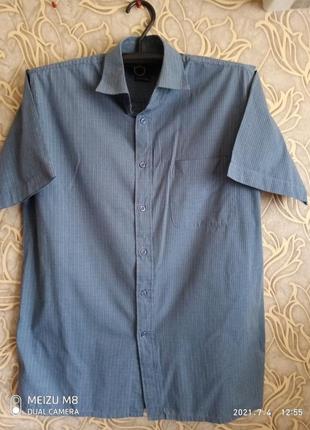 Мужская рубашка  tom hagan cotton rich с коротким рукавом/ размер  m
