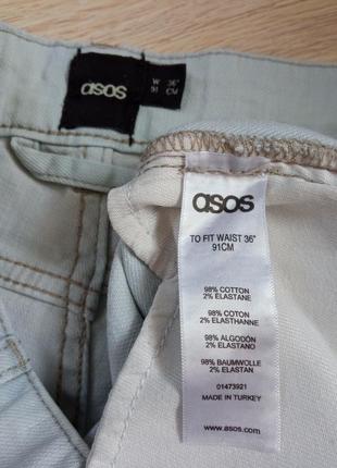 ‼️ летний распродаж!!️ мужская одежда/ джинсовые шорты светлые/ 50/52 размер, коттон/ бренд asos6 фото