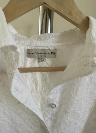 Блузка белая из хлопка м размер3 фото