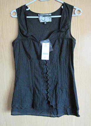 Новый черный топ - корсет "next" р. 44 коттон 100%