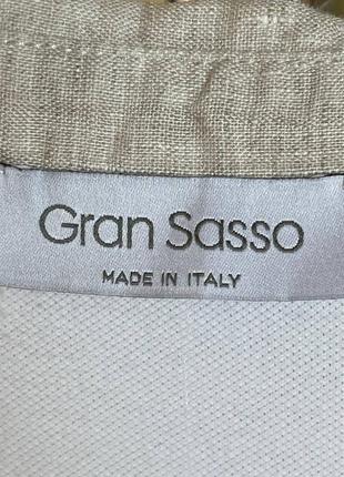 Люксовое базовое поло gran sasso с v-вирезом льняным воротником made in italy fabiana filippi brunello cucinelli rivamonti loro piana 44 it m6 фото