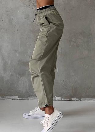 Женские брюки (джоггеры) casual коттоновые цвет - беж, хаки ( темная бирюза), мокко4 фото
