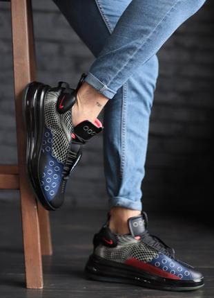 Кроссовки мужские найк nike black blue, черные демисезонные чоловічі кросовки