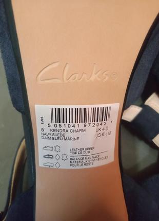 Босоножки замшевые clarks kendra charm 261234414 navy suede 37р5 фото