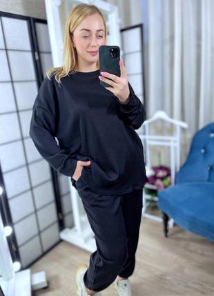 Багато кольорів костюм джогери карго завужені довга кофта оверсайз светр штани карго завужені джогери широкі висока посадка оверсайз довгий рукав4 фото