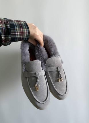 Лофери loro piana grey fur  premium2 фото