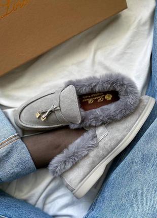 Лофери loro piana grey fur  premium8 фото