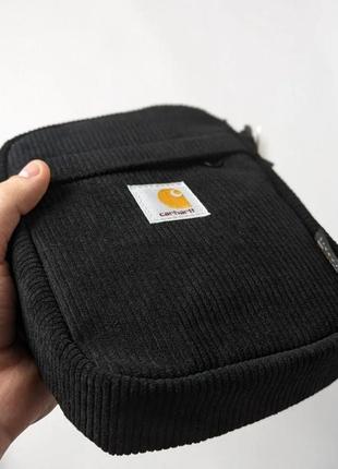 Вилветовый мессенджер carhartt, сумка борсетка кархарт черная, мессенджер через плечо сумка через плечо carhartt stussy2 фото