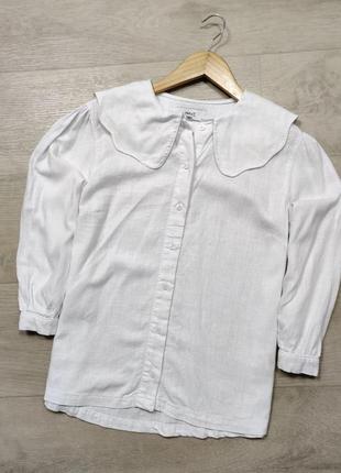 Белая льняная блуза