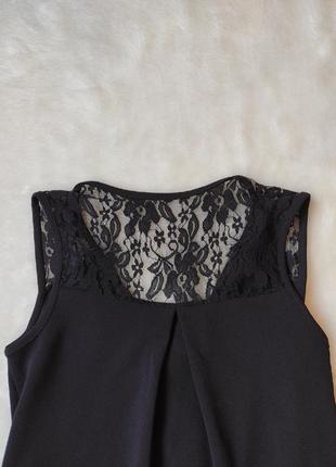 Черная блуза с гипюром глубокий вырез декольте с молнией замком на груди нарядная майка италия7 фото