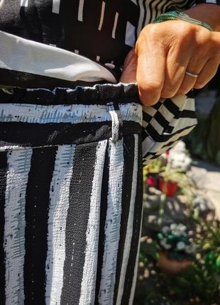 Штани на гумці primark у смужку висока посадка прямі штани літні3 фото