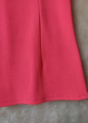 Розовая яркая блуза майка стрейч глубокий вырез декольте с молнией замком на груди неон италия7 фото