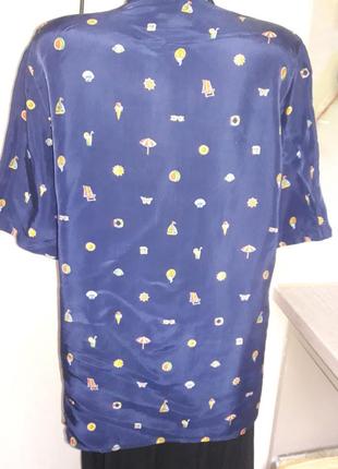 Винтаж шикарная рубашка блуза шелк купро6 фото