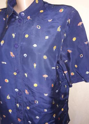 Винтаж шикарная рубашка блуза шелк купро3 фото