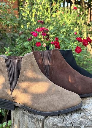 Осенние ботинки короткие сапоги замшевые полусапожки сапожки полуботинки