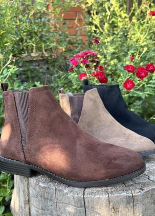 Осенние ботинки короткие сапоги замшевые полусапожки сапожки полуботинки
