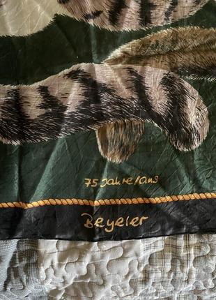 Beyeler susanne klee siamese cats scarf 100% silk. шелковый винтажный платок от бренда beyeler, оригинал, подписной5 фото