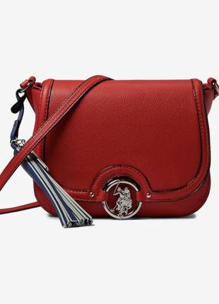Красная женская сумка кроссбоди us polo assn medallion crossbody, оригинал, сша