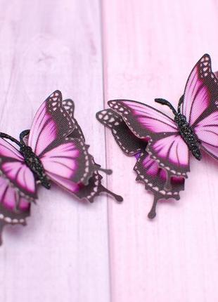 Бабочки фиолетовые на заколках