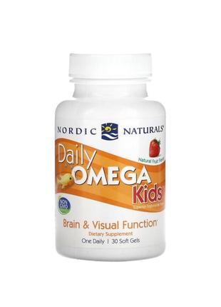 Омега для дітей, для щоденного вживання, зі смаком натуральних фруктів, 340 мг, 30 капсул