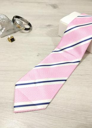 Оригінальний чоловічий шовковий галстук в рожевому кольорі. італія.