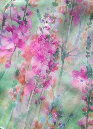Неймовірний ніжний акварельний шарф/легкий шарф прозорий із квітковим принтом2 фото