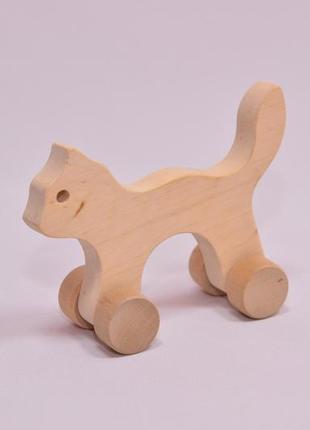 Деревянная каталка для детей lis котенок