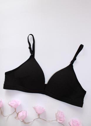 Чорний базовий бавовняний топ