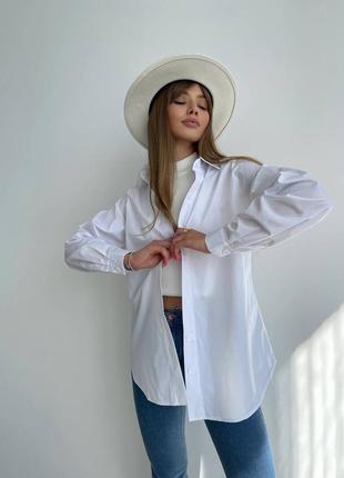 Белая,базовая рубашка 42-46 oversize классика