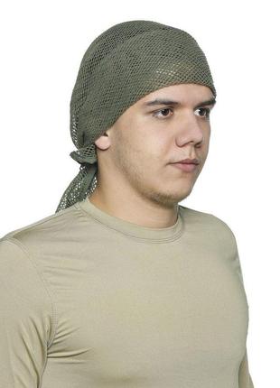 Шарф сетка маскировочный тактичный, военная шаль из треугольной сетки, хаки5 фото