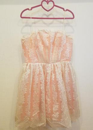 Сукня міні кльош рожева пудра3 фото