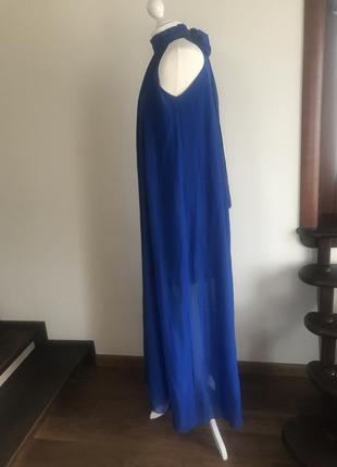 Красивое ярко синее длинное платье можно беременым3 фото