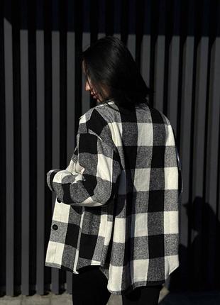Кашемировая рубашка в клетку в стиле оверсайз lsh-0793 фото