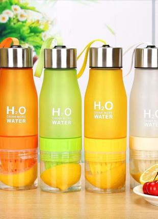 Пляшка для води та напоїв h2o water bottle. пляшка-соковижималка. спортивна пляшка.9 фото